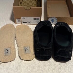 UGG Black Suede Moccasin Slippers